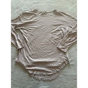 Three Feathers Anthropologie Long Sleeve Tunic Top Pocket Front Relaxed Fit L